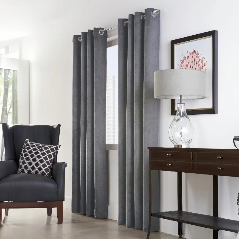 Grommet curtain panel - Felix - Dark Grey - 52 x 84''