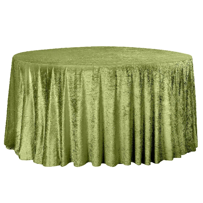 Velvet 120" Round Tablecloth - Dark Sage Green