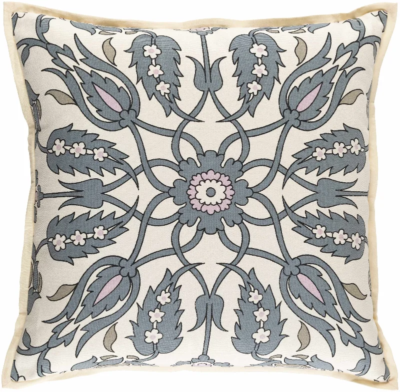 Martelle Blue Floral Throw Pillow - Clearance