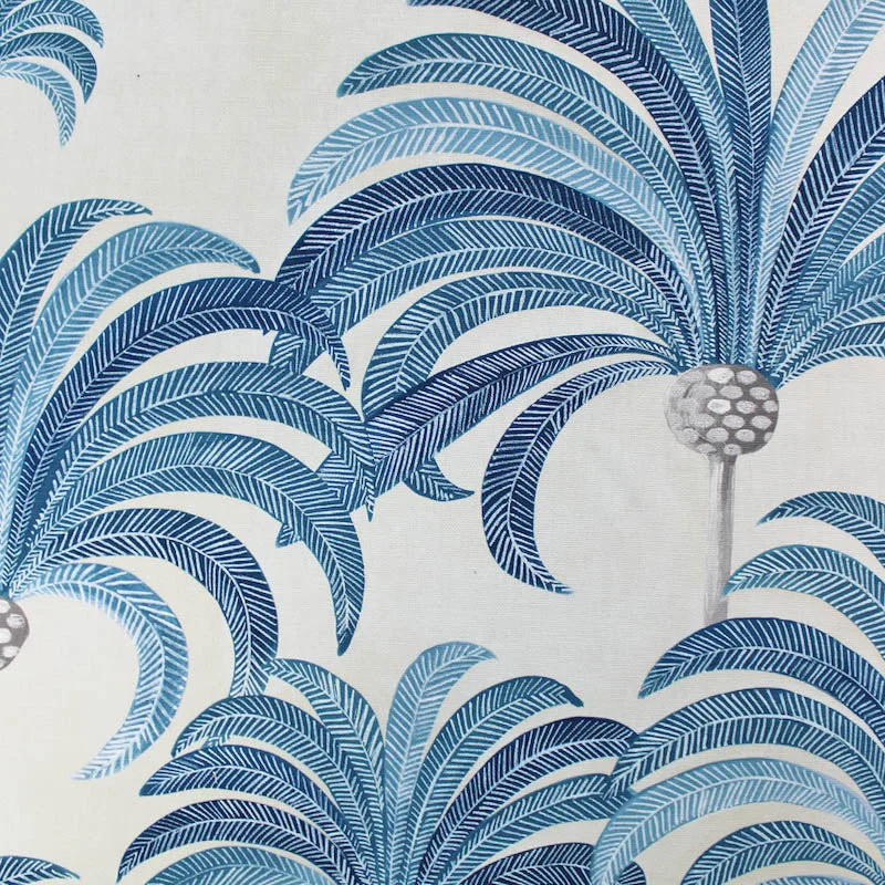 La Palmeraie Furnishing Fabric - Maison THEVENON Paris - Blue and White