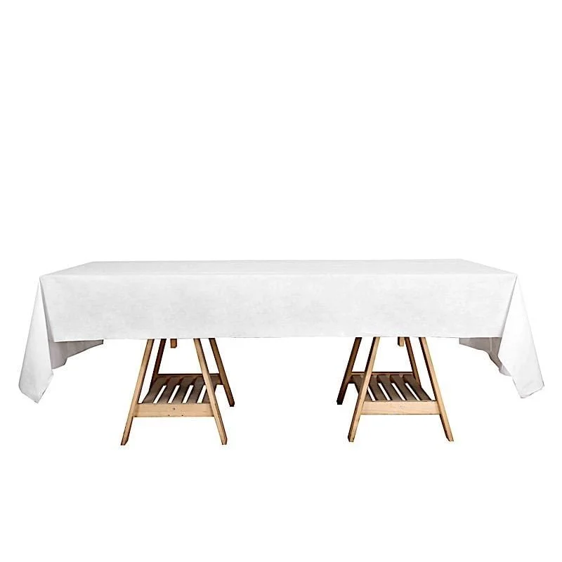 50" x 108" Rectangular Disposable Airlaid Paper Tablecloth - White