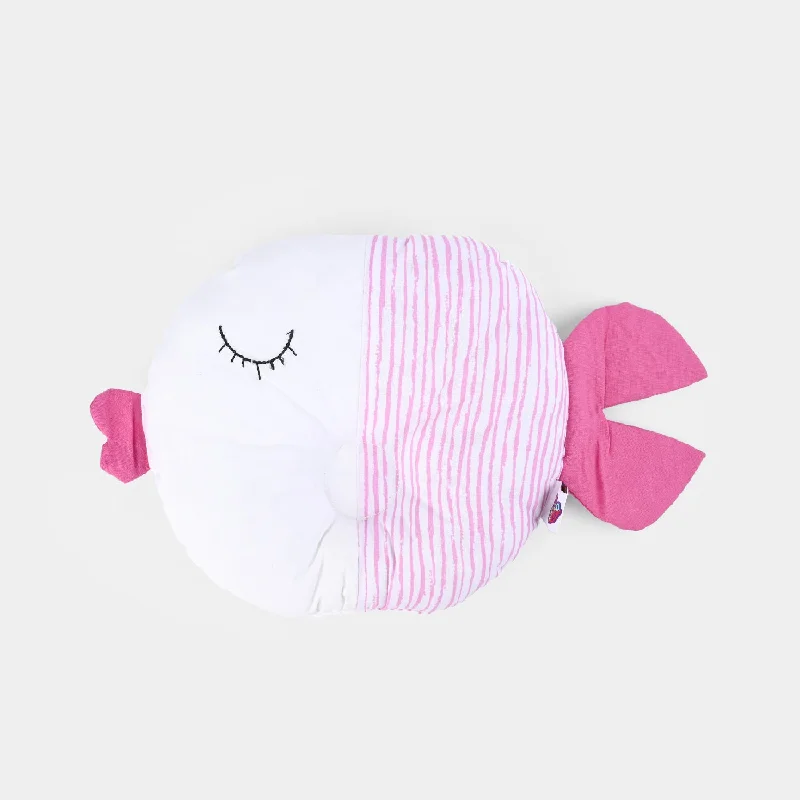 Baby Round Fish Pillow | Pink Lining