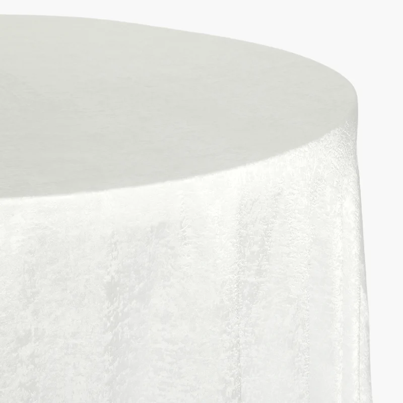 Crinkle Shimmer 120" Round Tablecloth - Light Ivory/Off White