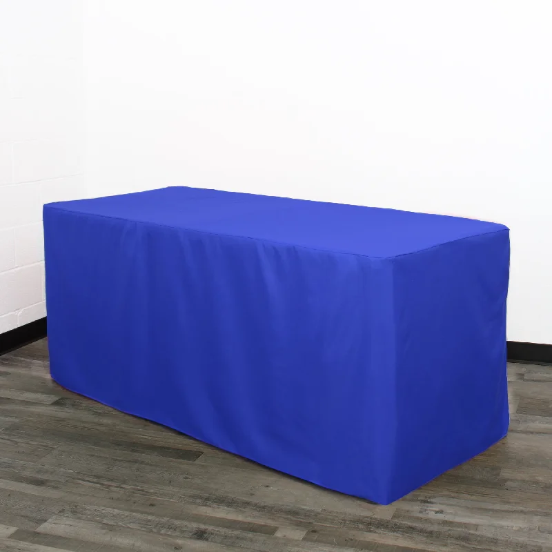 6 ft Rectangular Fitted Polyester Tablecloth Royal Blue