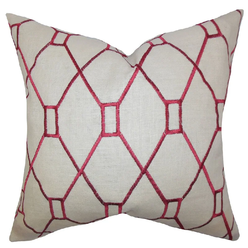 Nevaeh Geometric Euro Sham Red