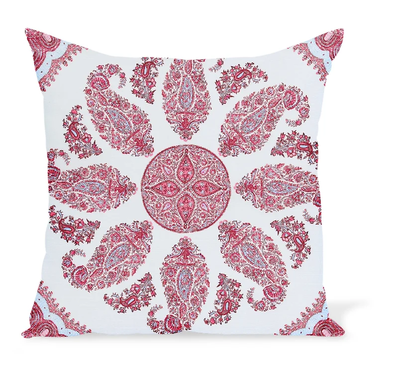 Peter Dunham Textiles Outdoor Samarkand in Raspberry/Sky Pillow