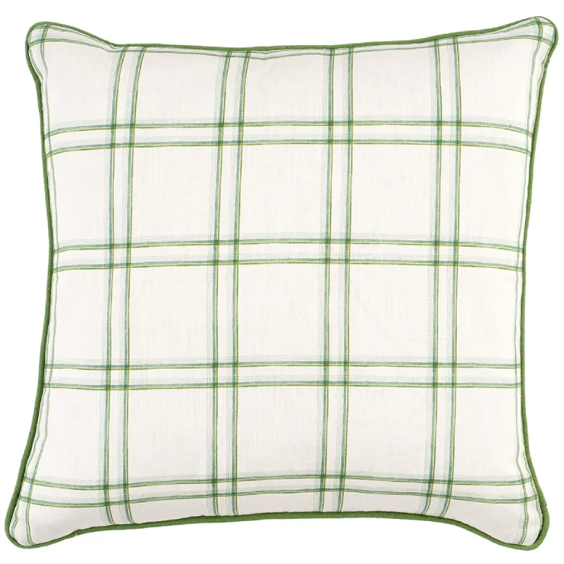 Wallace Moss Green Plaid Decorative Throw Pillow