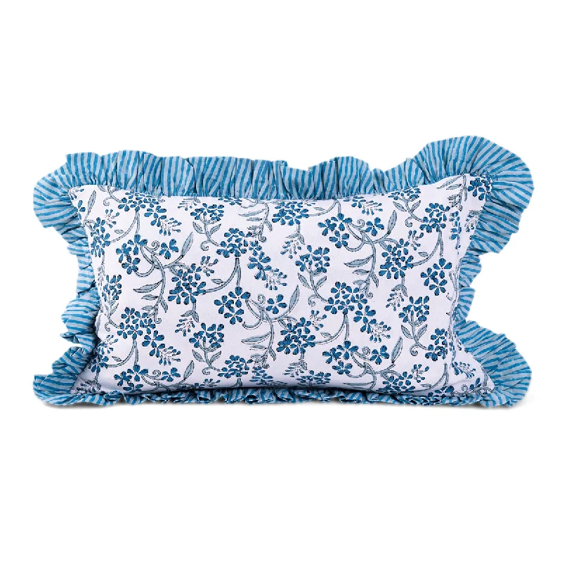 Ruffle Lumbar Pillow - Sanibel - Case Only