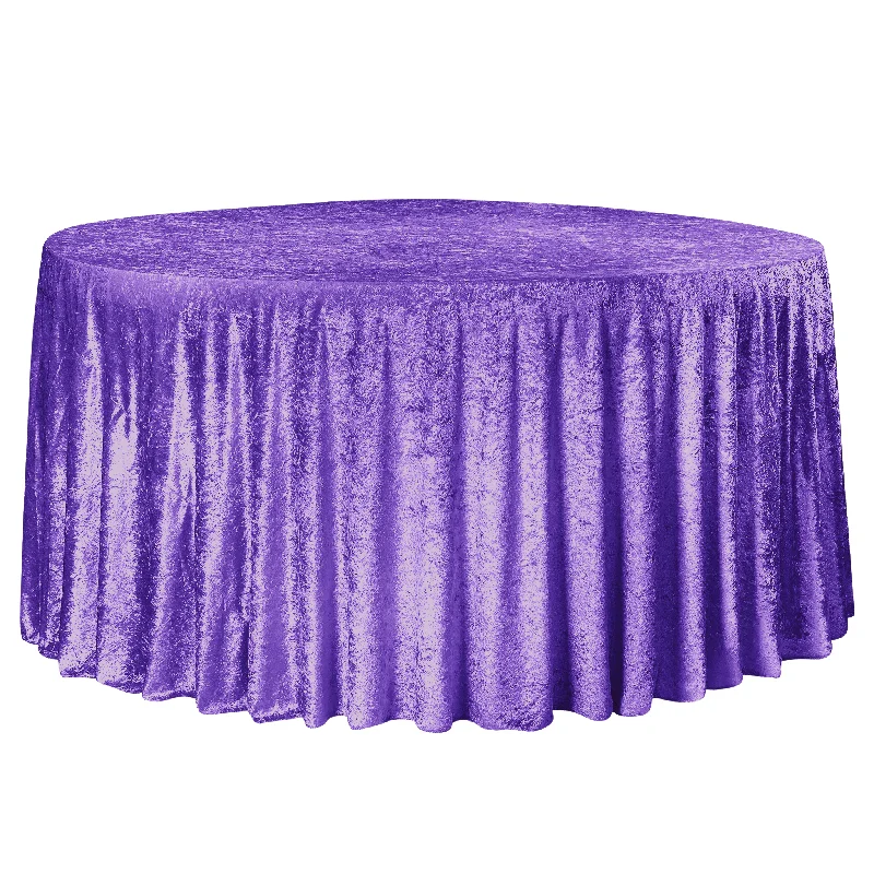 Velvet 132" Round Tablecloth - Purple