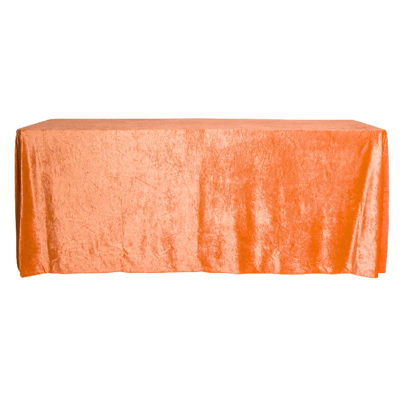 Velvet 90"x132" Rectangular Tablecloth - Orange