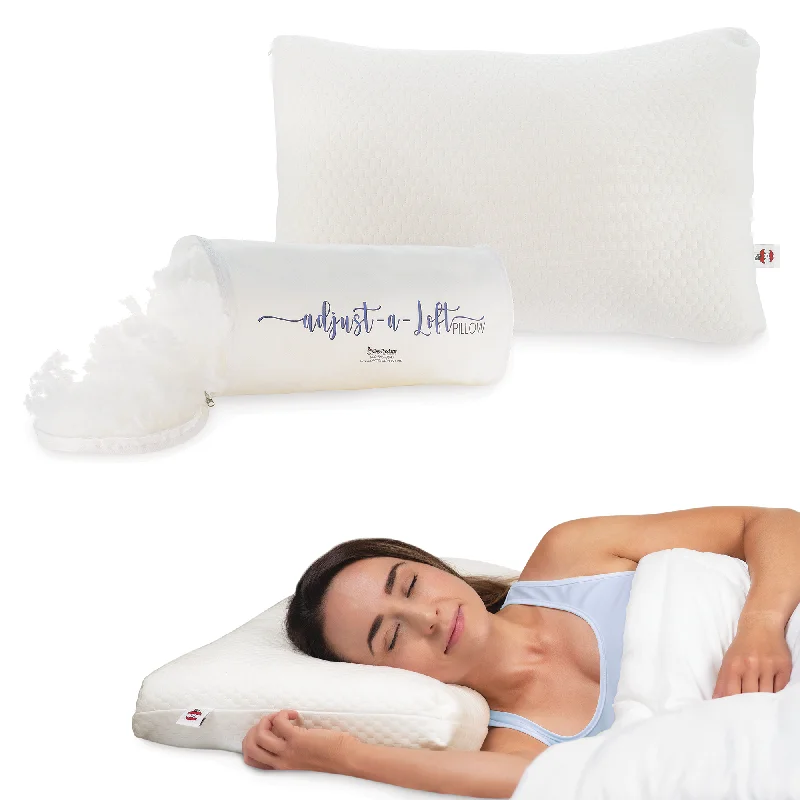 Adjust-A-Loft Fiber Adjustable Comfort Pillow with Cooling Memory Foam Insert, Standard/Full