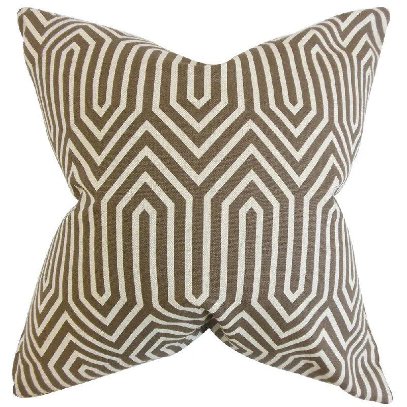 Jinan Geometric Euro Sham Brown