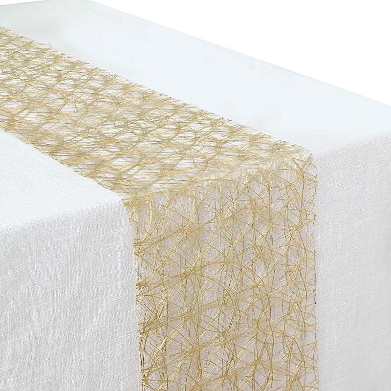 12" x 108" Metallic Non Woven Fiber Polyester Table Runner