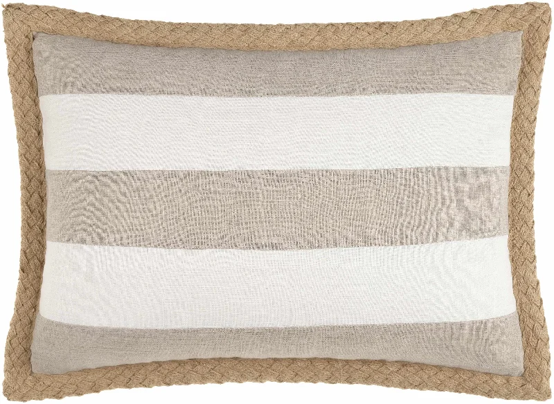 Kuri Beige Striped Lumbar Pillow - Clearance