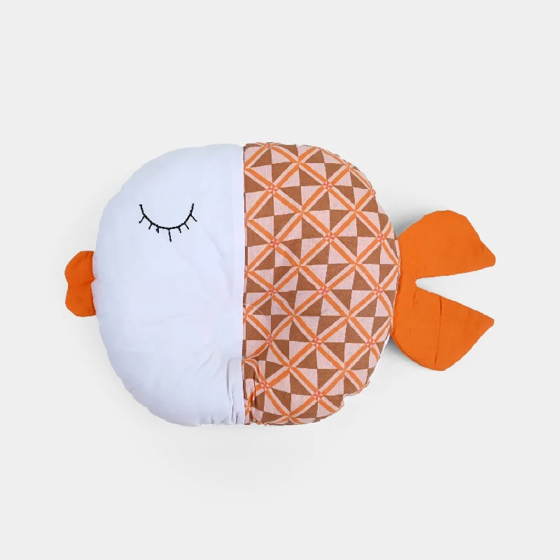 Baby Round Fish Pillow | Orange Multi