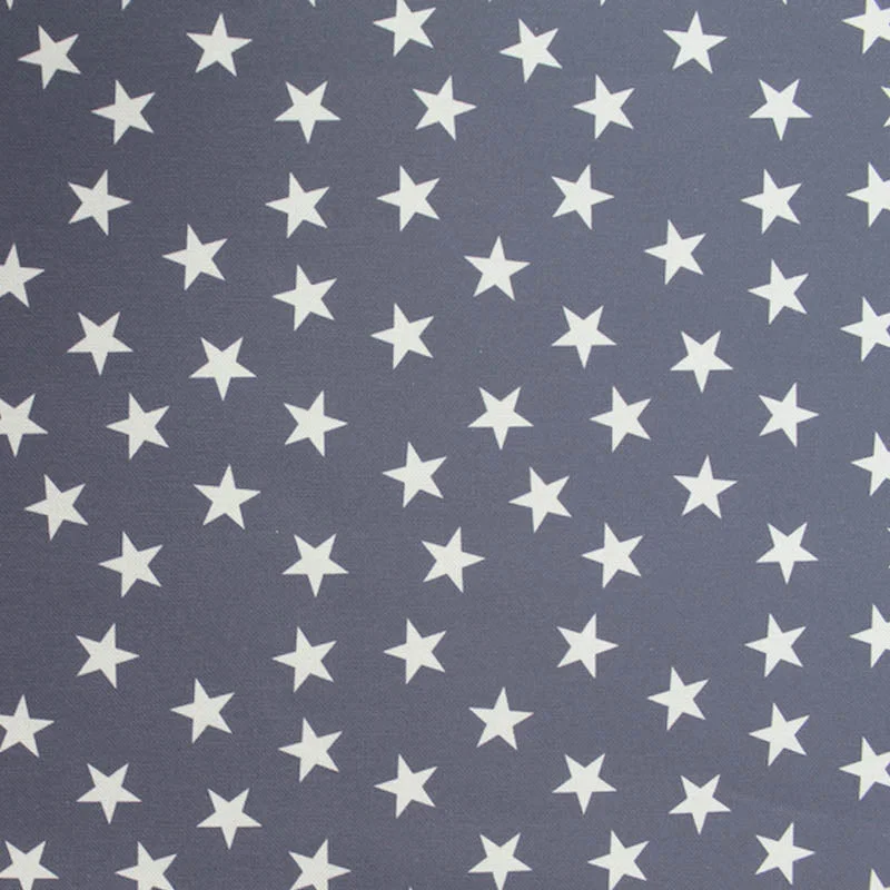 Home Furnishing Cotton - Pretty Storm Grey - White Star