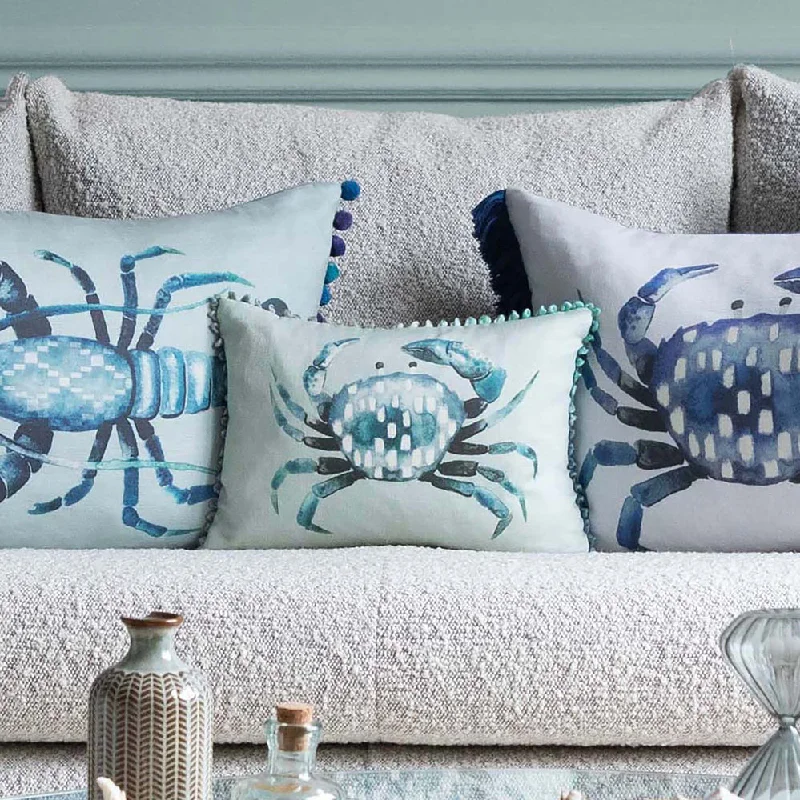 Milton Small Printed Feather Cushion Seafoam