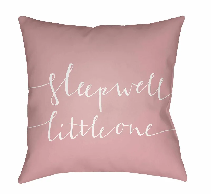 Kids Sleep Well Decorative Nursery Pink Throw Pillow