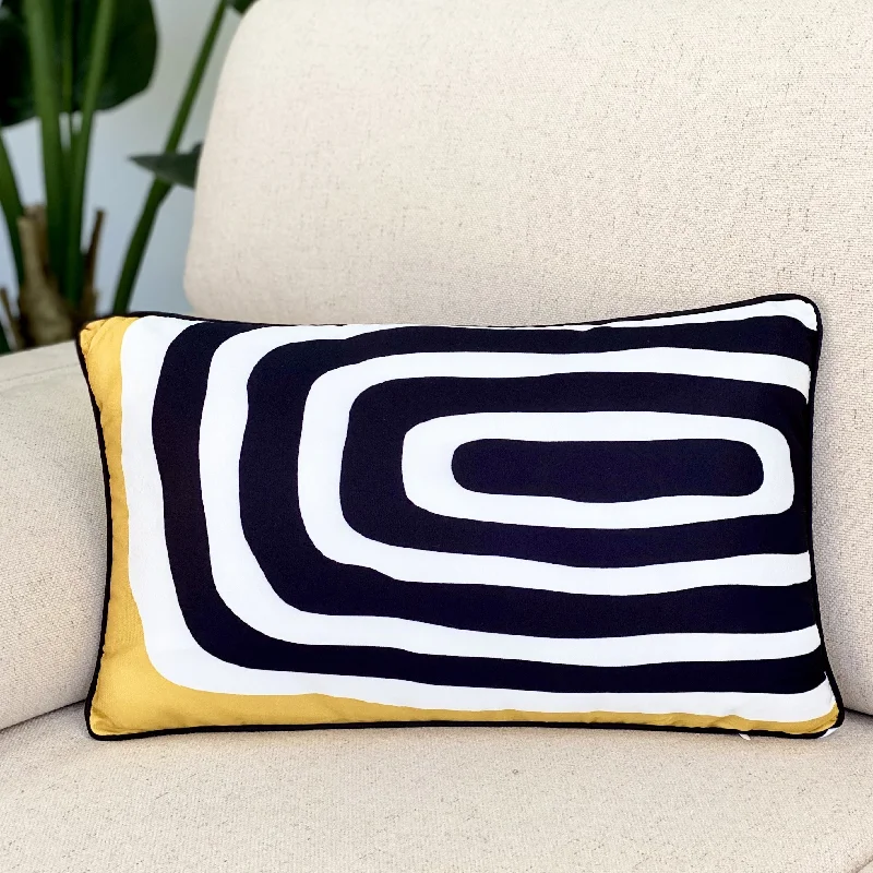 Zebra Yellow Roll Abstract Printed Pillow