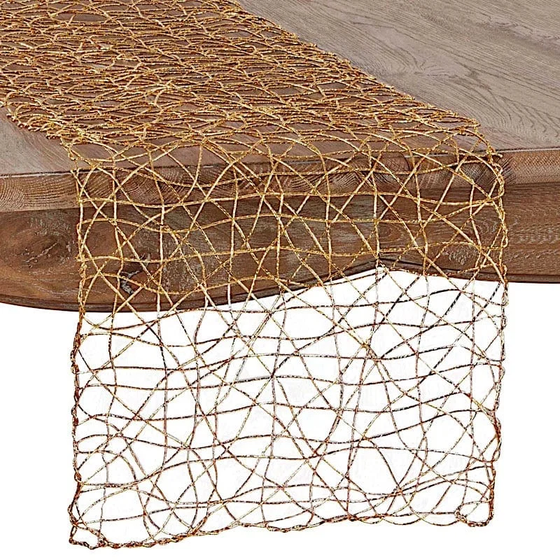 16" x 72" Metallic Wire String Woven Table Runner