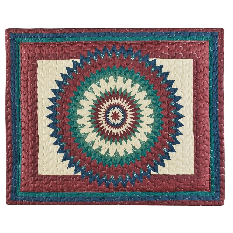 Center Circle Medallion Patchwork Style Pillow Sham