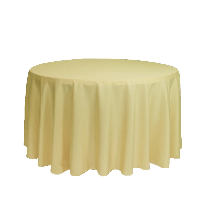 108 inch Polyester Round Tablecloth Pastel Yellow