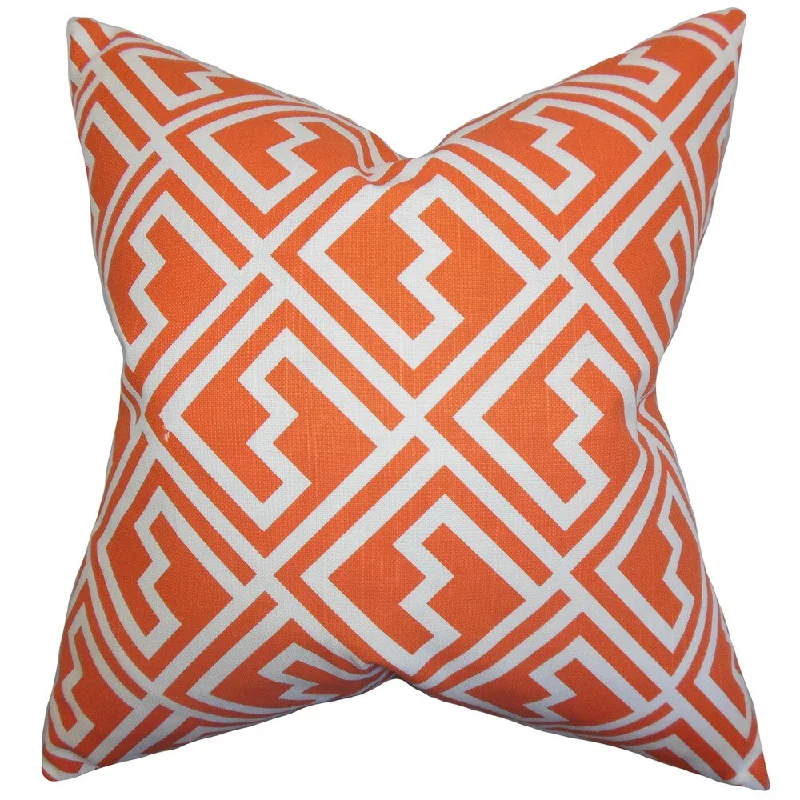 Ragnhild Geometric Euro Sham Tangerine