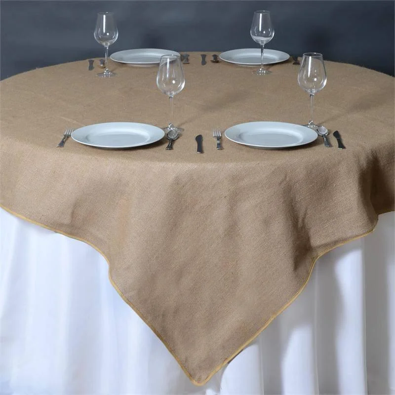 72" x 72" Burlap Table Overlay - Natural