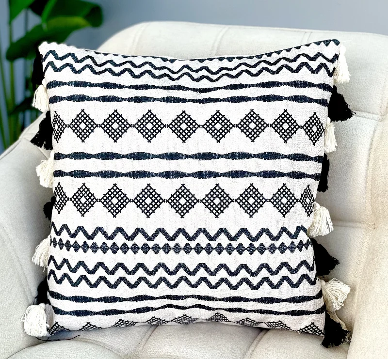 Multi Tassel Boho Pillow