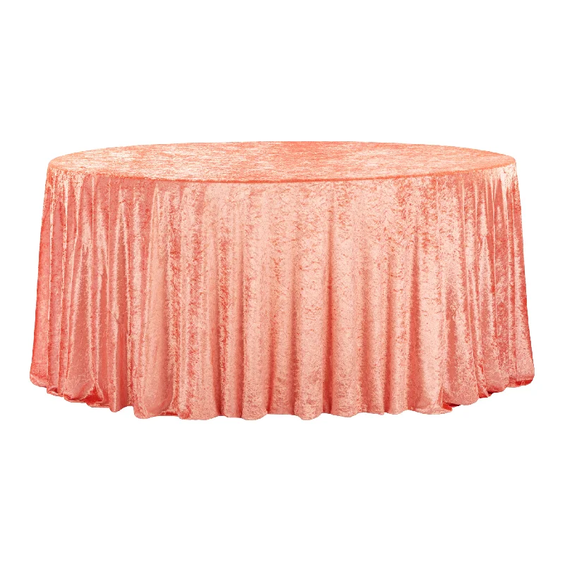 Velvet 120" Round Tablecloth - Coral