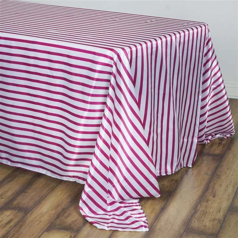 60" x 126" Satin Stripes Rectangular Tablecloth