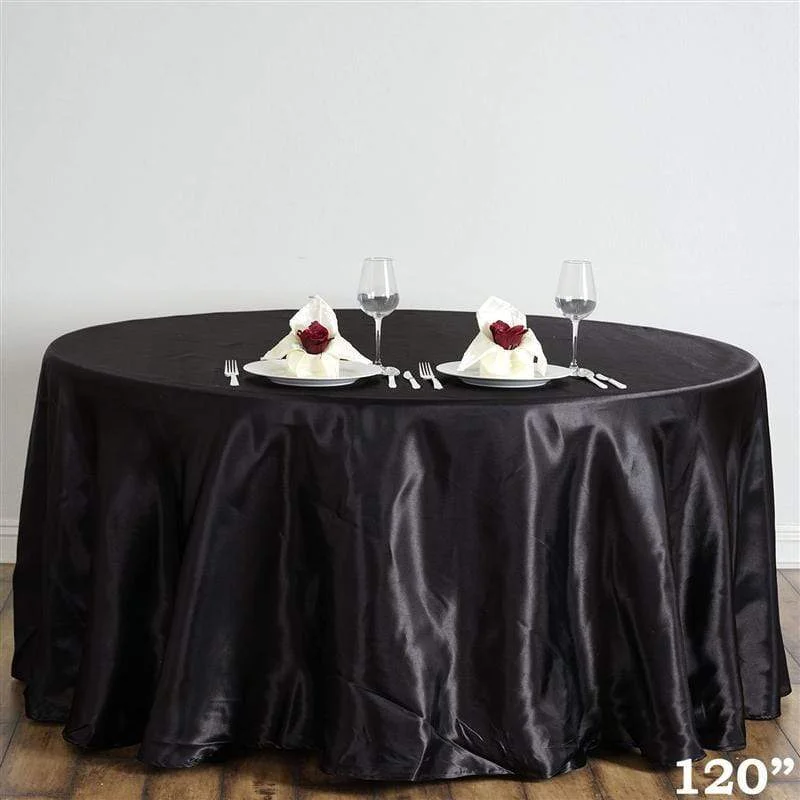 120" Satin Round Tablecloth Wedding Party Table Linens