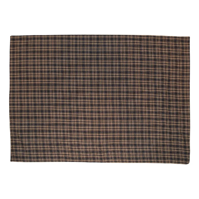 Black and Tan Plaid Pillow Case Set