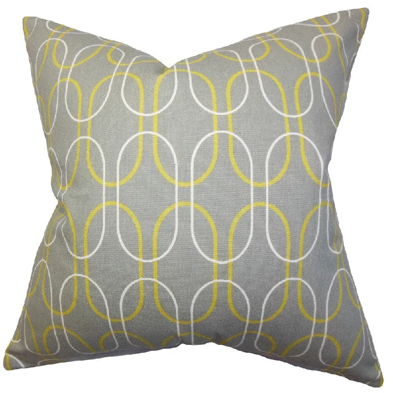 Ickitt Geometric Euro Sham Gray