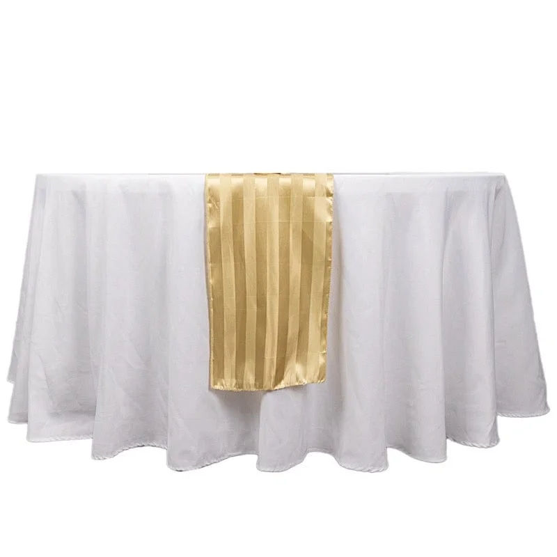 12"x108" Stripes Satin Table Runner Wedding Linens