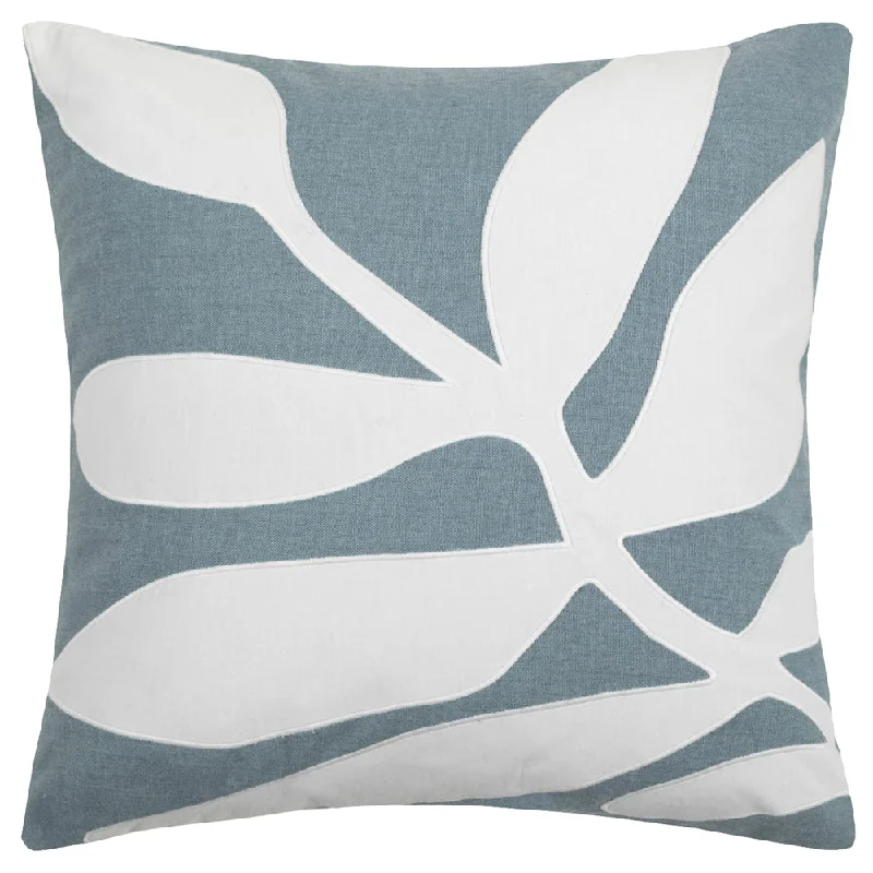 Bodhi Embroidered Feather Cushion Seafoam