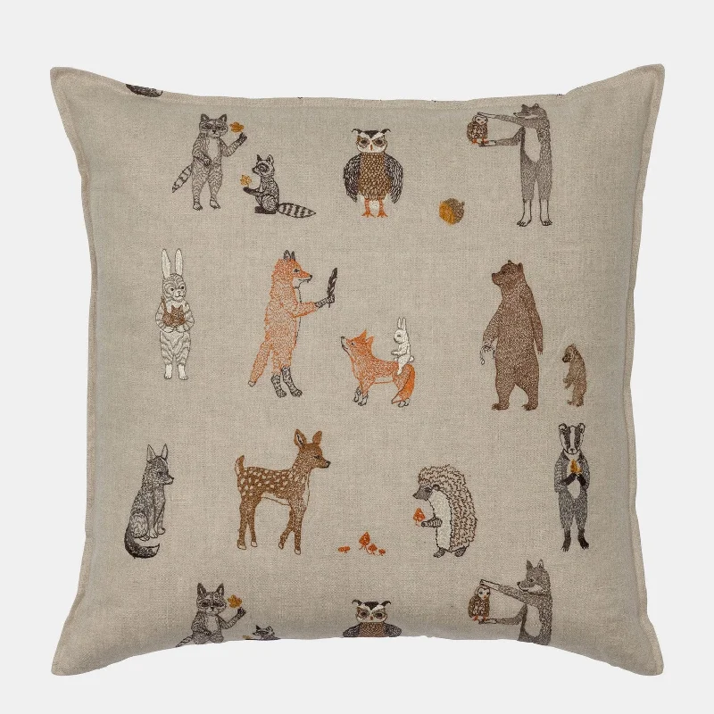 Woodland Friends Square Pillow