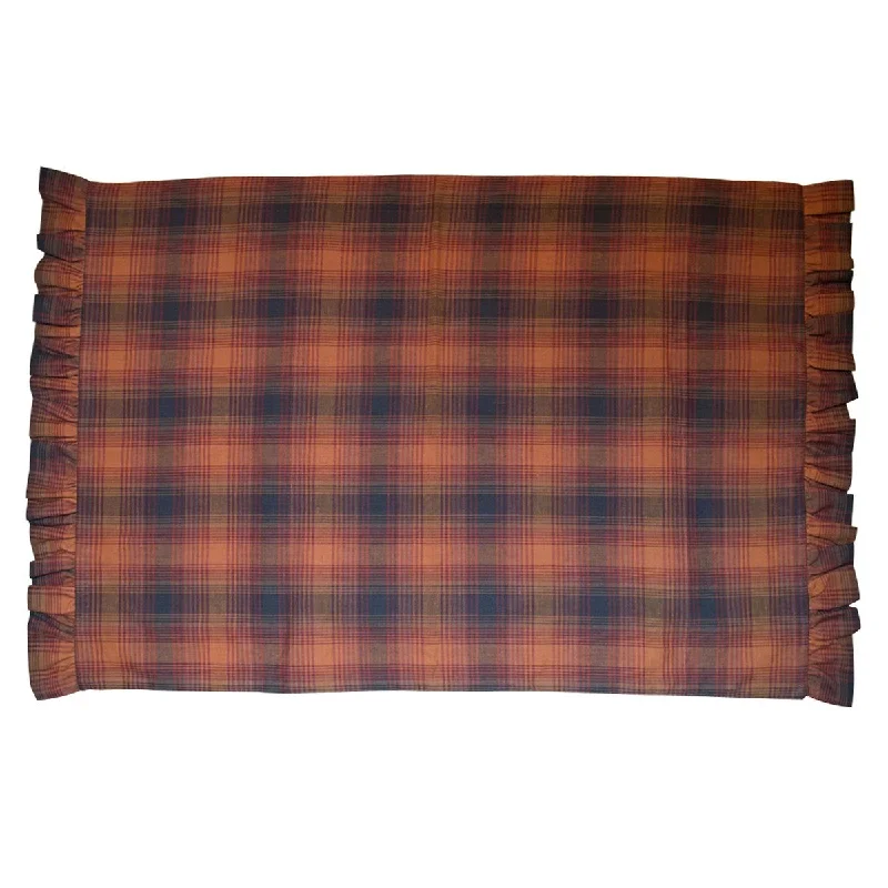 Harvest Plaid Ruffled Pillow Case Set