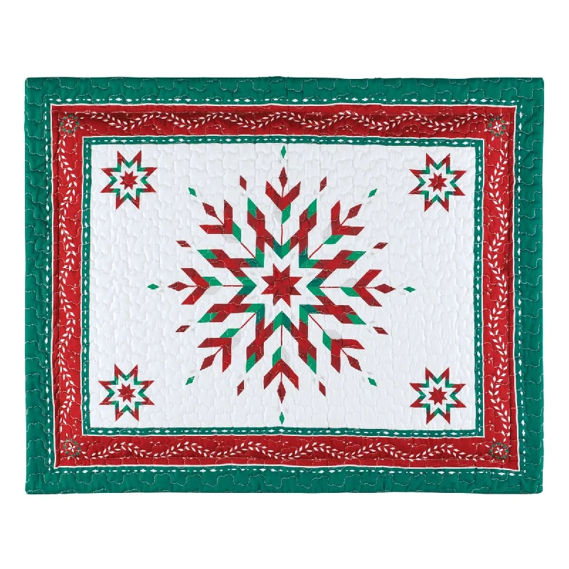 Festive Intricate Snowflake Holiday Pillow Sham