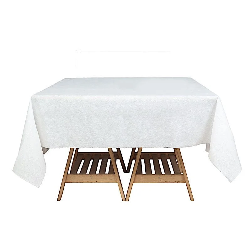 70" x 70" Square Disposable Airlaid Paper Tablecloth - White