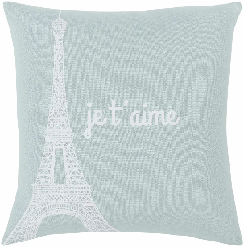 Birchrunville Jet'aime Paris Plae Blue Accent Pillow - Clearance