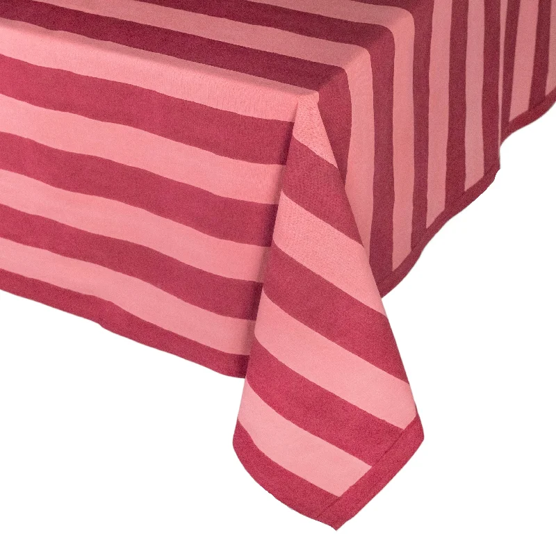 Elena Red Stripe Tablecloth