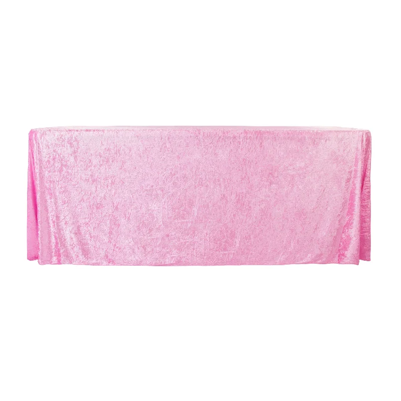 Velvet 90"x132" Rectangular Tablecloth - Pink