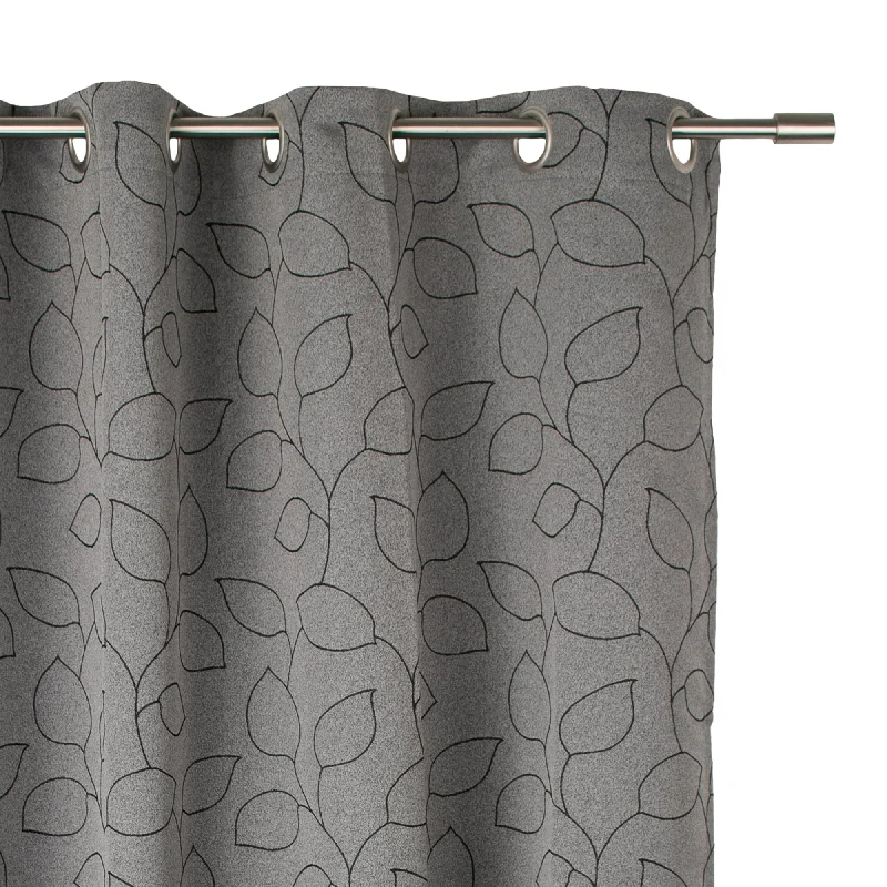 Grommets curtain panel - Aurelia - Black - 52 x 96''