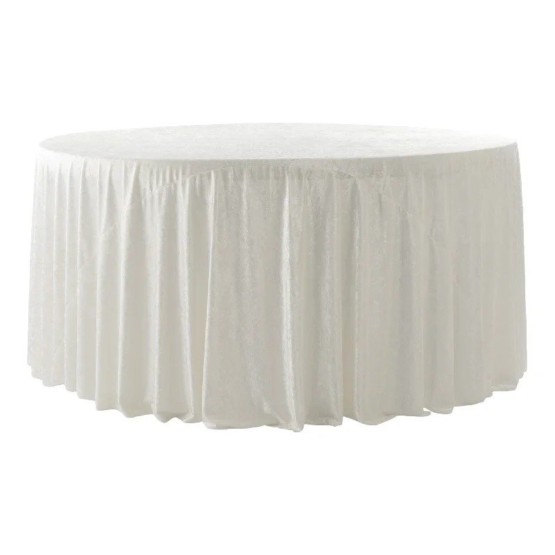 Velvet 132" Round Tablecloth - Ivory