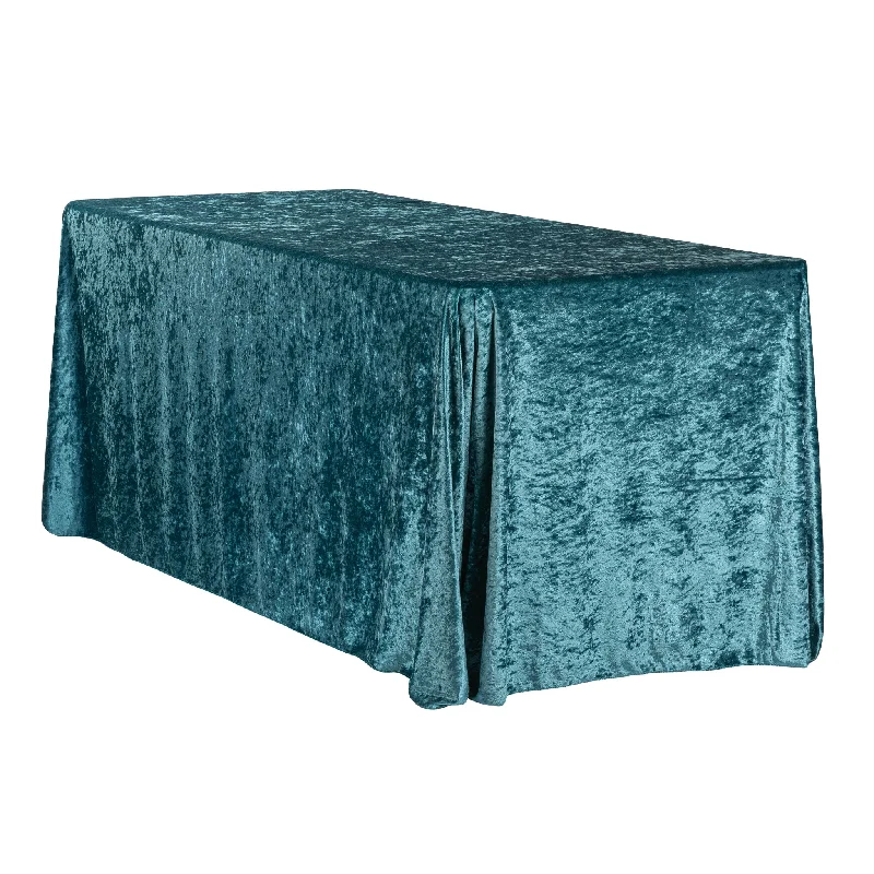 Velvet 90"x132" Rectangular Tablecloth - Dark Turquoise