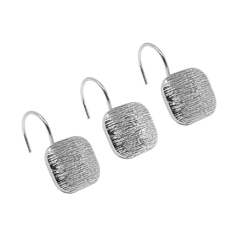 Croscill Darian Silver Ceramic Ribbed Shower Hooks