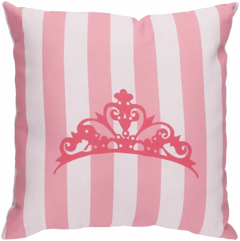 Kids Pink Princess Print Decorative Nursery Throw Pillow