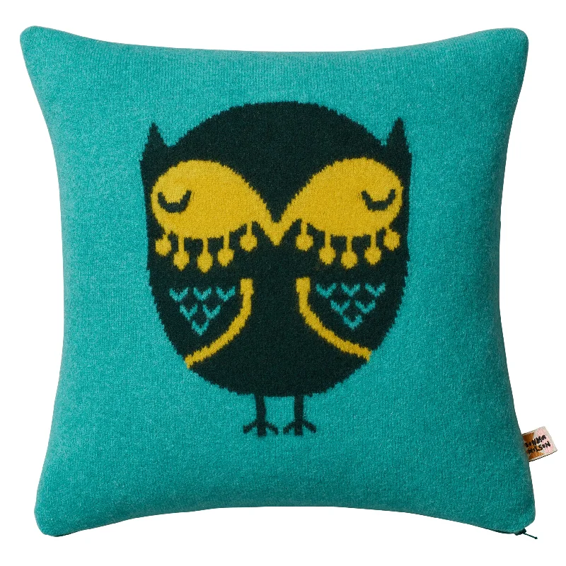 Owl Square Cushion - Green