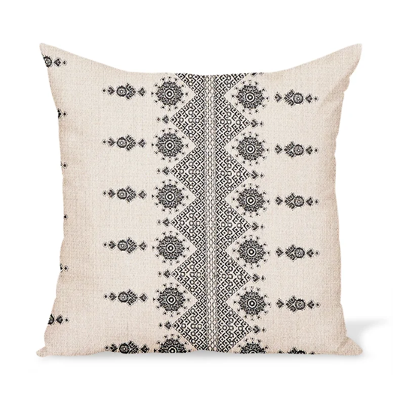 Peter Dunham Textiles Outdoor Carmania in Charcoal on Natural Pillow